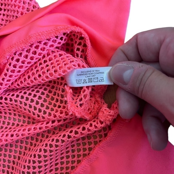 EUC La Vie En Rose Aqua swimsuit coverup, mesh, bright coral, O/S - Picture 9 of 13